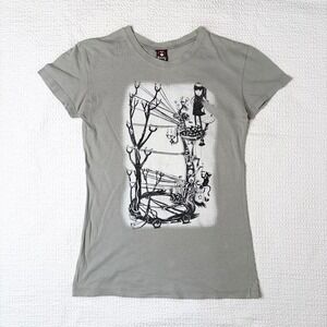 2006 Emily the Strange gray powerline graphic tee